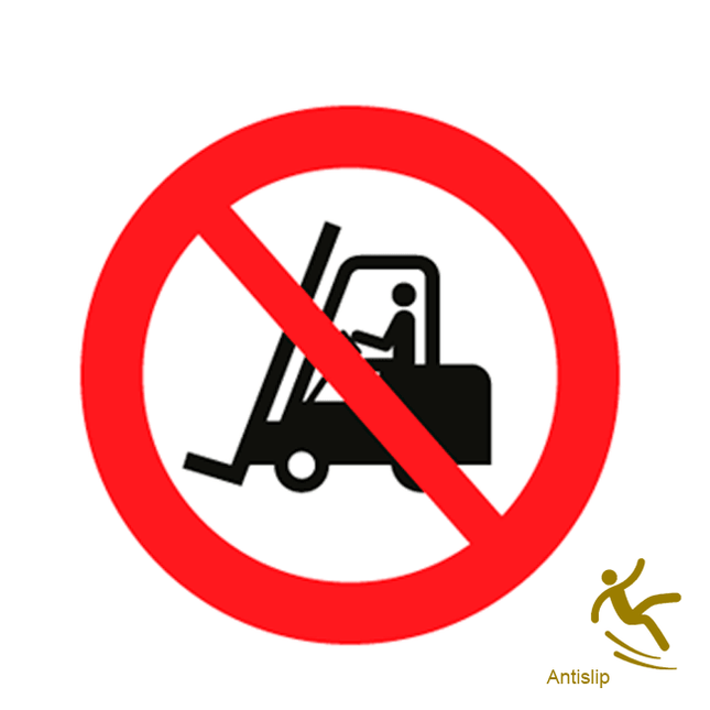Waarschuwingssticker Vloer/beton - Ø40 cm - R9