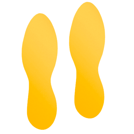 10 x gule genanvendelige R9 footprint-klistermærker - 30 cm